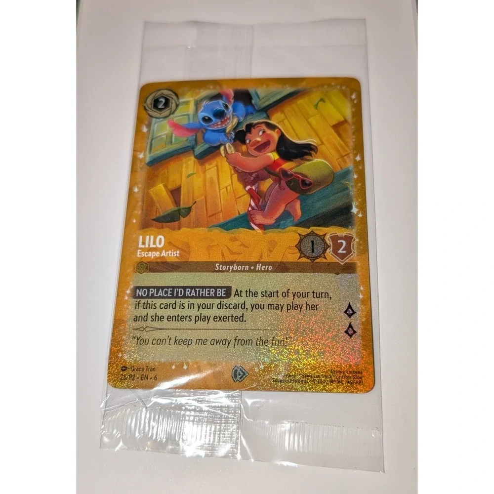 2025 Disney LORCANA Promo Cards - LILO (Escape Artist) Gold‎ Foil -Sealed